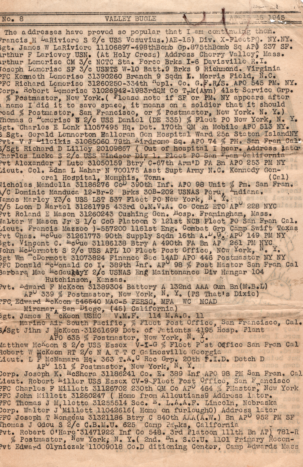 Cherry Valley Bugle, Issue 8, Page 9